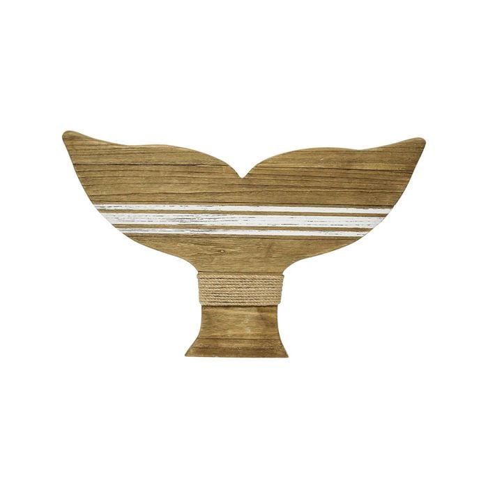 LVD Cape 61cm Timber Whale Tail Wall Hanging Art - Brown