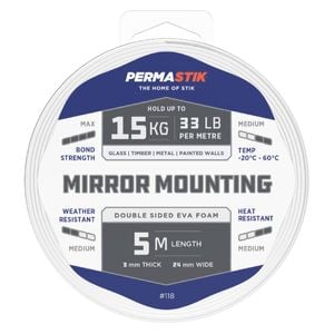 Permastik 5m x 24mm Mirror Mounting Tape