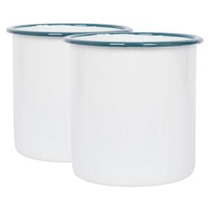 Argon Tableware White Enamel Utensil Holders - 15.5cm - Pack of 2