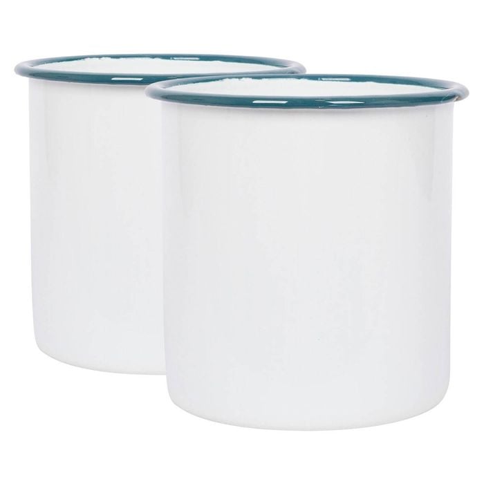Argon Tableware White Enamel Utensil Holders - 15.5cm - Pack of 2