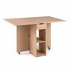 Costway Extendable Dining Table Hall Console Kitchen Bar Drop Leaf Natural