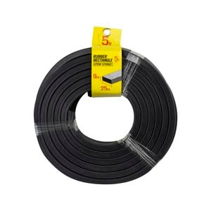Moroday 9 x 25mm x 5m Black Rubber Rectangle