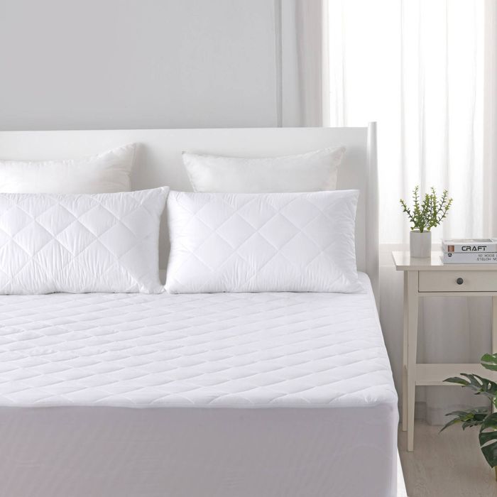 Dreamaker Quilted Cotton Cover Mattress Protector Split King Bed (suitable for 2 x Long Single Beds)