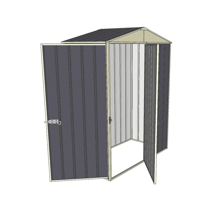 Build-a-Shed 1.5 x 0.8 x 2.3m Single Hinged Door Gable Shed with Single Hinged Side Door - Grey