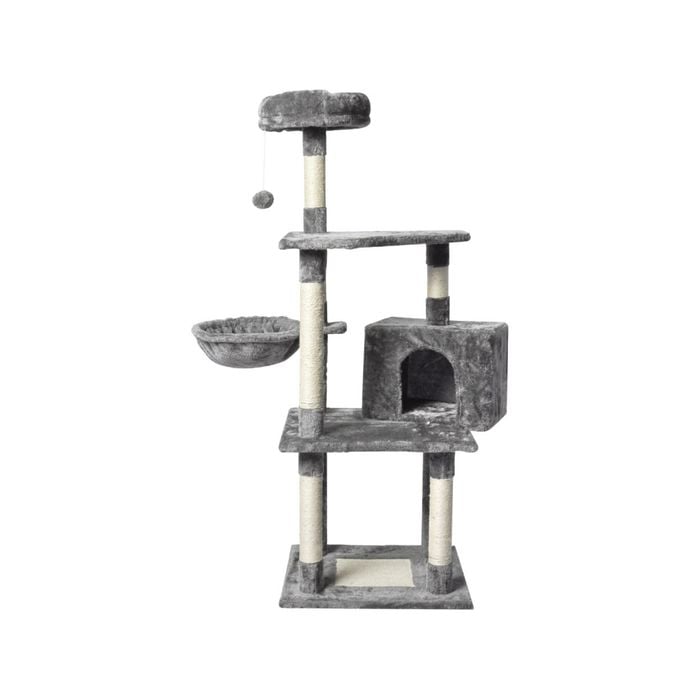 Pawz Cat Tree Scratching Post Tower w/ Condo House 130CM Grey