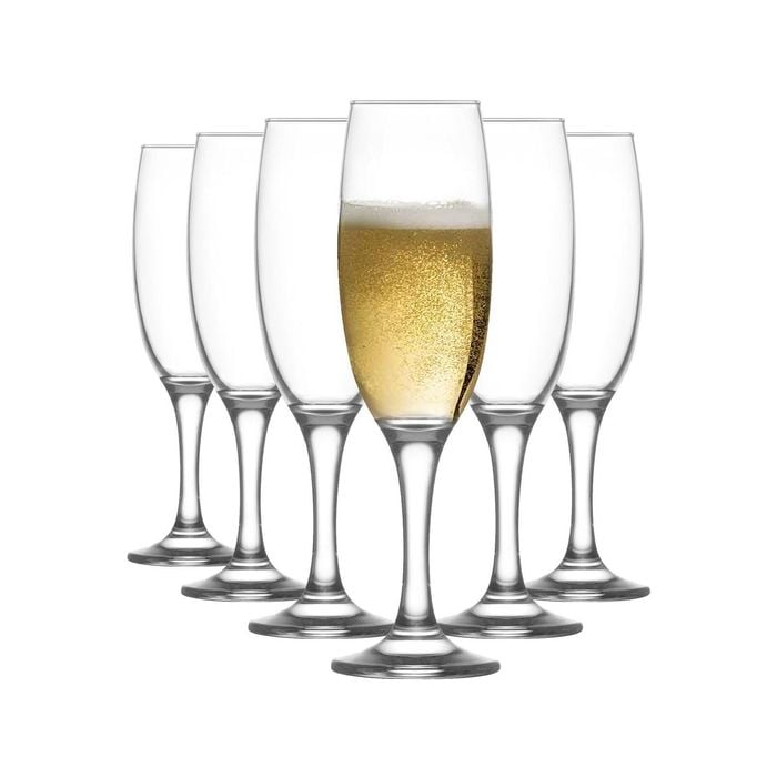 LAV 12 Piece Empire Champagne Flutes Set - Classic Stemware Glasses for Prosecco, Sparkling Wine - 220ml