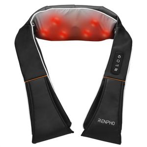 Renpho Neck And Shoulder Back Massager With Heat, Shiatsu 8 Nodes 3 Speeds 45oc