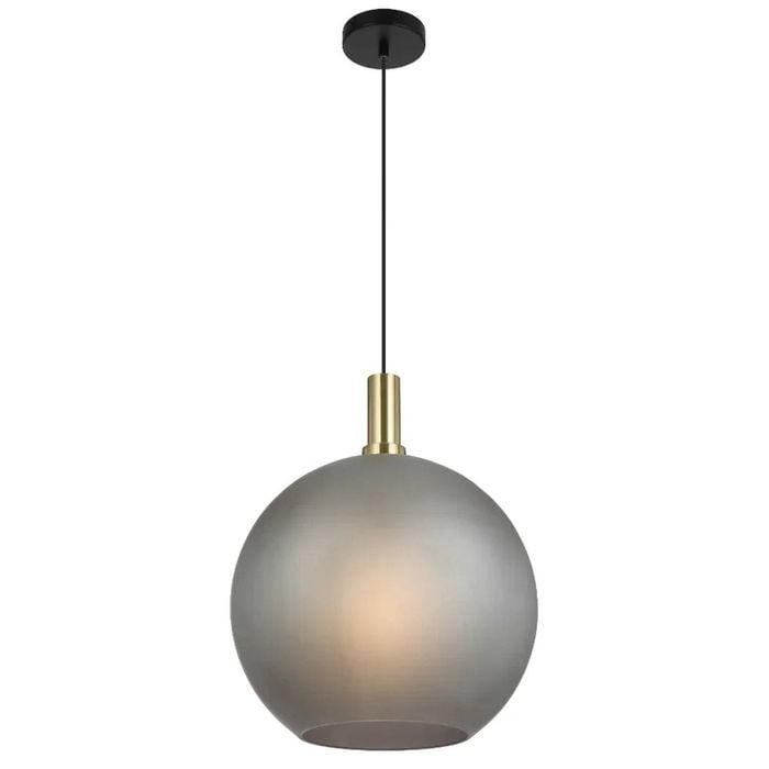 Telbix Patino Modern Pendant Hanging Lamp Light Glass Metal Smoke Matte