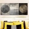 3pcs Textured Abstract Designs in Silvery Black Print 100% Australian Made 3 x 40x60cm (Metal Print)
