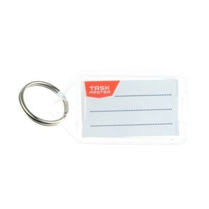 Taskmaster 56x29x6mm Clear Key Tags - 50 Pack