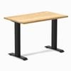 Desky Fixed Height Mini White Oak Hardwood Desk 1000 X 600mm Matte Black Frame