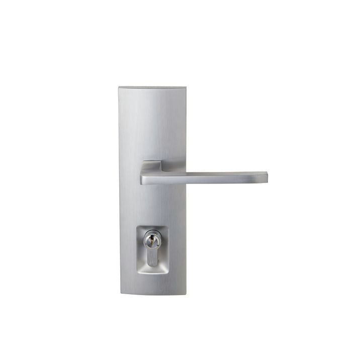 Delf Trade Satin Chrome Single Cylinder Linear Elba Secure Entrance Lever Set