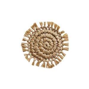 Fringed Round Coaster - Natural PACK of 12