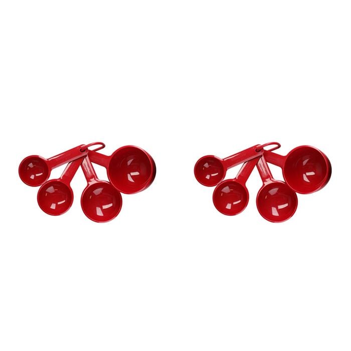 2x 4pc KitchenAid Plastic Measuring Cups Set -  Empire Red