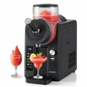 Devanti 6in1 Slushie Machine Ice Cream Maker 2L Frozen Smoothies Milkshakes Black