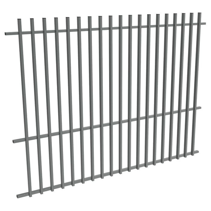 ProtectorAl 1201-2399W x 1800H Monument Aluminium Batten Pool Fence Panel with Mid Rail