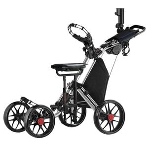 CaddyTek CaddyCruiser ONE Pro 4-Wheel Golf Buggy with Seat - Silver