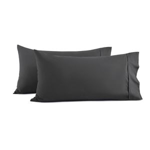 Dreamaker 250TC Cotton & Recycled Polyester Blend King Pillowcase Twin Pack Charcoal