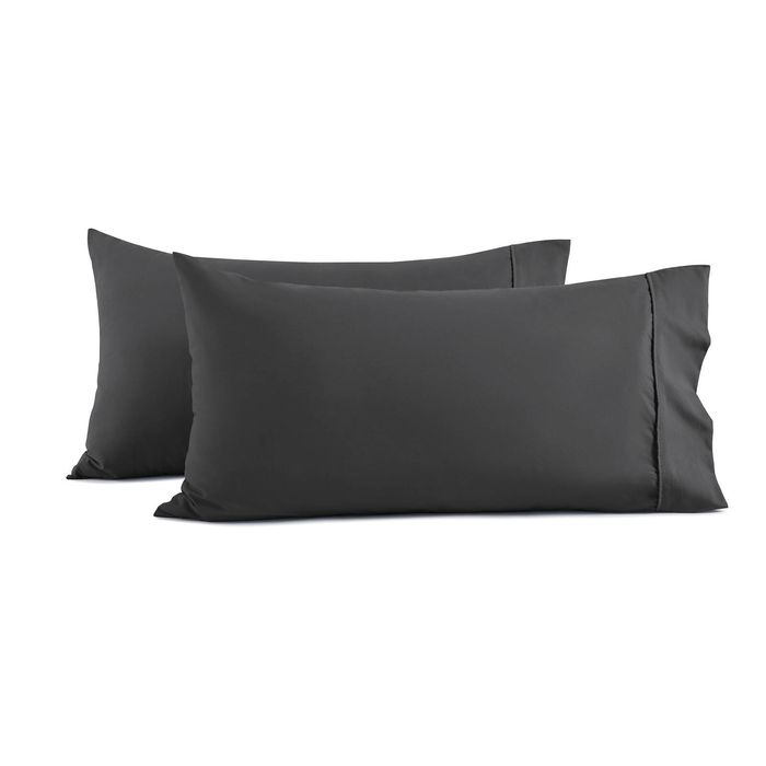 Dreamaker 250TC Cotton & Recycled Polyester Blend King Pillowcase Twin Pack Charcoal