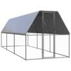 vidaXL Outdoor Chicken Cage Galvanised Steel Chicken Coop Supply Hen House Run