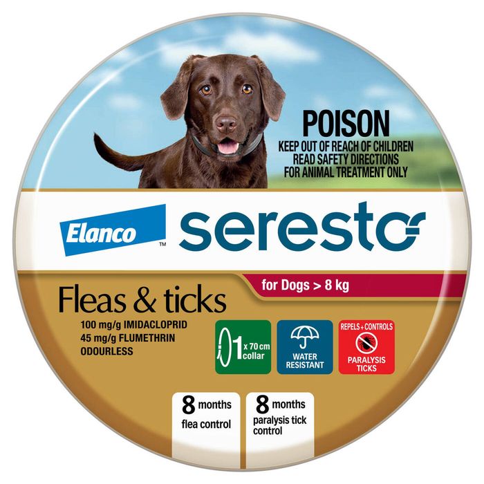 Seresto Flea & Tick Control Pet Collar for Puppies & Dogs Up to 8kg 1 Pack
