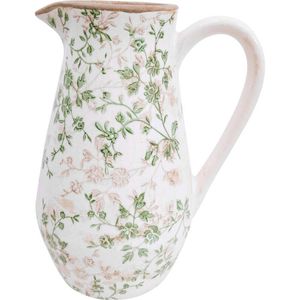 LVD Ceramic Floral Beverage Jug/Pitcher Home/Kitchen Decor 19x25.5cm Evergreen