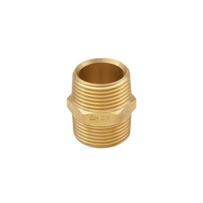 Brasshards 15mm Brass Threaded Hexagon Nipple LF