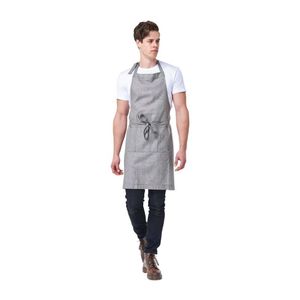 Urbanbar Clementine Bib Apron Linen Charcoal Hospitality Uniforms