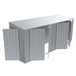 Build-a-Shed 1.2 x 4.5 x 2.0m Zinc Tunnel Shed Tunnel Hinged Door Plus Double Hinged Side Door