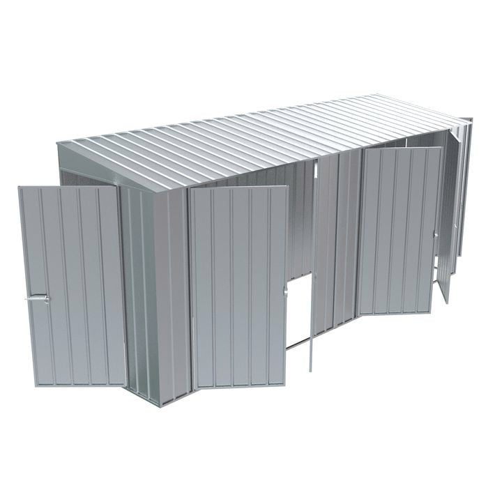 Build-a-Shed 1.2 x 4.5 x 2.0m Zinc Tunnel Shed Tunnel Hinged Door Plus Double Hinged Side Door