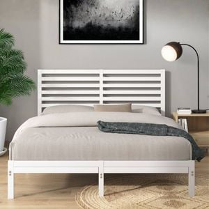 Zinus Kai Bamboo And Metal Bed Frame White Bed Base - King Single