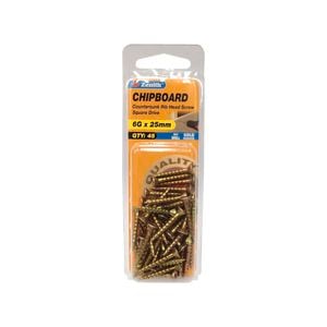 Zenith Chipboard CSK Head  6g x 25mm 45pk Gold Passivated Screw