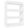 vidaXL Book Cabinet/Room Divider High Gloss White Engineered Wood Bookcase