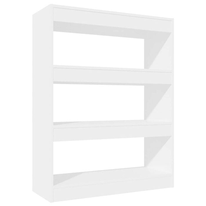 vidaXL Book Cabinet/Room Divider High Gloss White Engineered Wood Bookcase