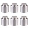 6PK Bartender Stainless Steel Champagne Bottle Stopper - Silver
