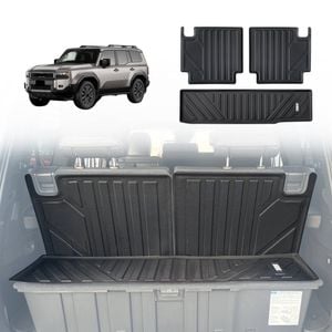 AUSGO Boot Liner for Toyota Land Cruiser Prado 250 J250 LC250 7-Seat 2024-Onwards 3-Piece Set Cargo Trunk Mat Boot Mat