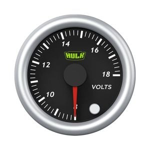 Hulk Pro Vehicle Voltage Analogue Gauge 8-18V 52mm Black/Silver