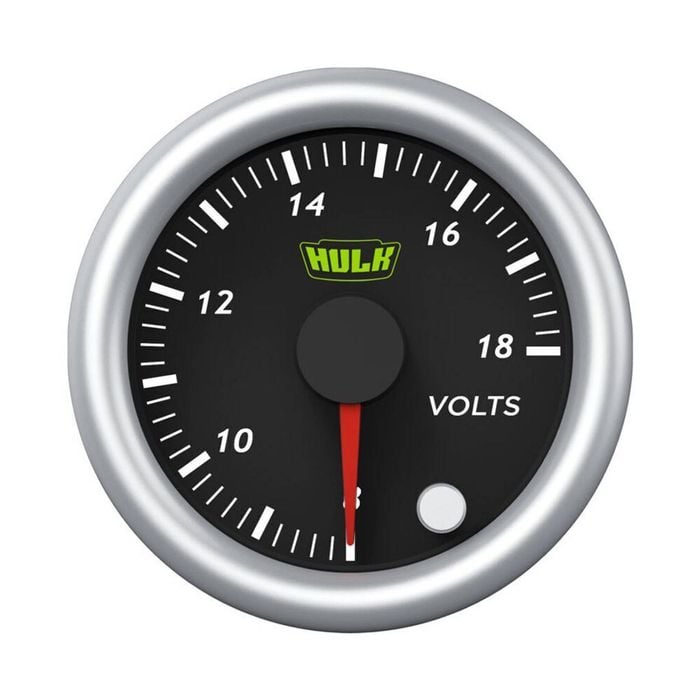Hulk Pro Vehicle Voltage Analogue Gauge 8-18V 52mm Black/Silver