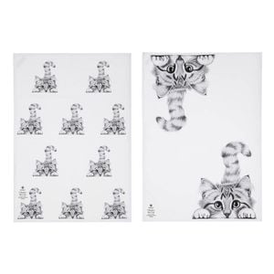 Ashdene Chester The Cat Set Of 2 Kitchen Towels