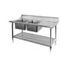 DSBD7-2400L/A Left Inlet Double Sink Dishwasher Bench