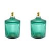 2PK LVD Glass Trinket Box Storage Decor Round 16cm - Theo Azure