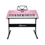 Karrera 61 Keys Electronic LED Piano Keyboard with Stand - Pink