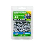 Zenith 12G x 30mm Galvanised Type 17 Hex Head Timber Screws - 50 Pack