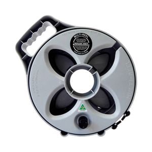 Compact Lead Storage Reel Cable Carrier holds up to 20m 15A Power Cord Flat Out