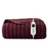 Dreamaker Cirra Chunky Embossed Fleece Heated Throw Cherry 130 X 160cm | Overheat Protection & Washable