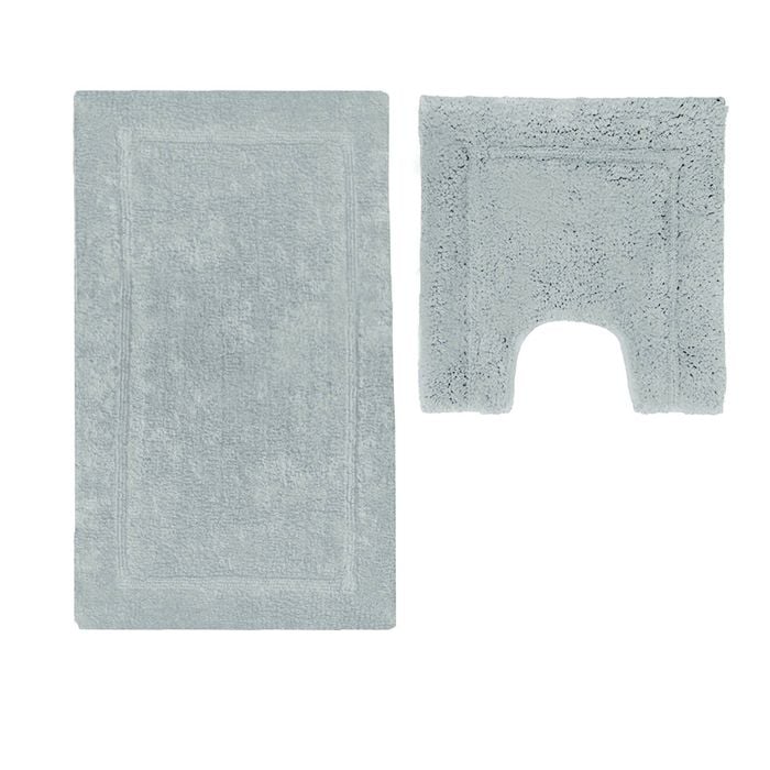 Absolute Cotton 2200GSM 2 Pce Axel 100% Cotton Bath Mat Set Silver Cloud