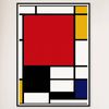 Galrie Piet Mondrian Large Composition Art Print With Bold Red, Yellow, Black, and Blue, Black Frame, A2 42 x 60cm (16 x 24inch)