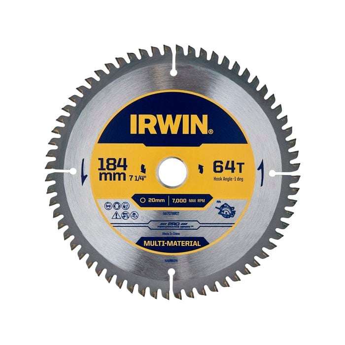 IRWIN 184mm 64T Marathon Pro Multi Material Circular Saw Blade