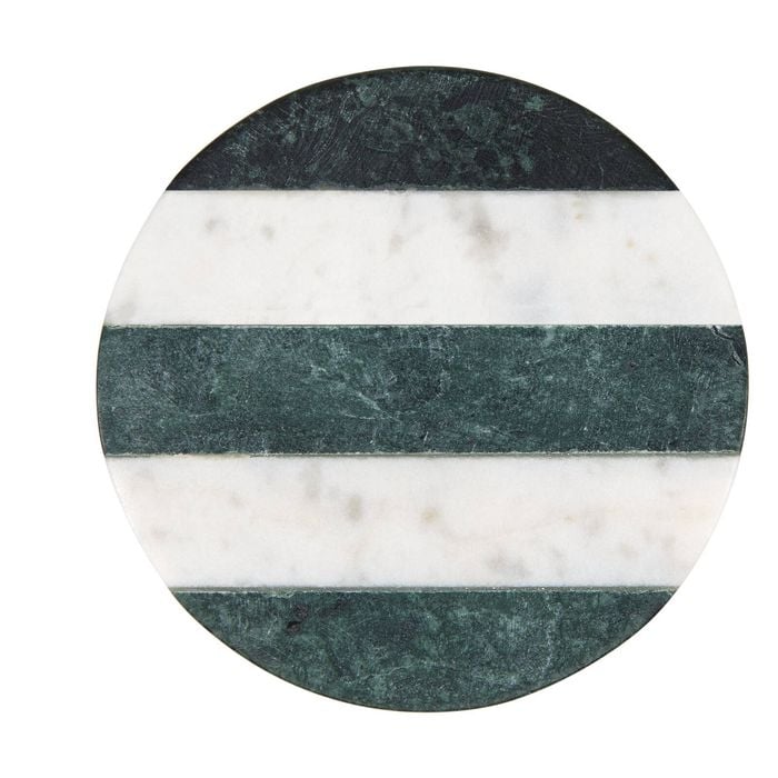 Maxwell & Williams Collective Round Marble Coaster Green Stripe 10cm