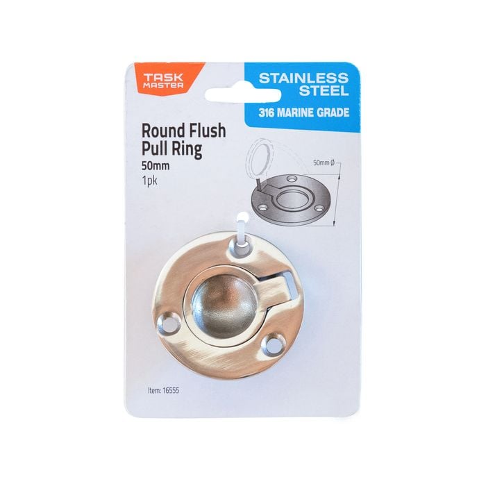 Taskmaster 50mm 316 Stainless Steel Round Flush Pull Ring